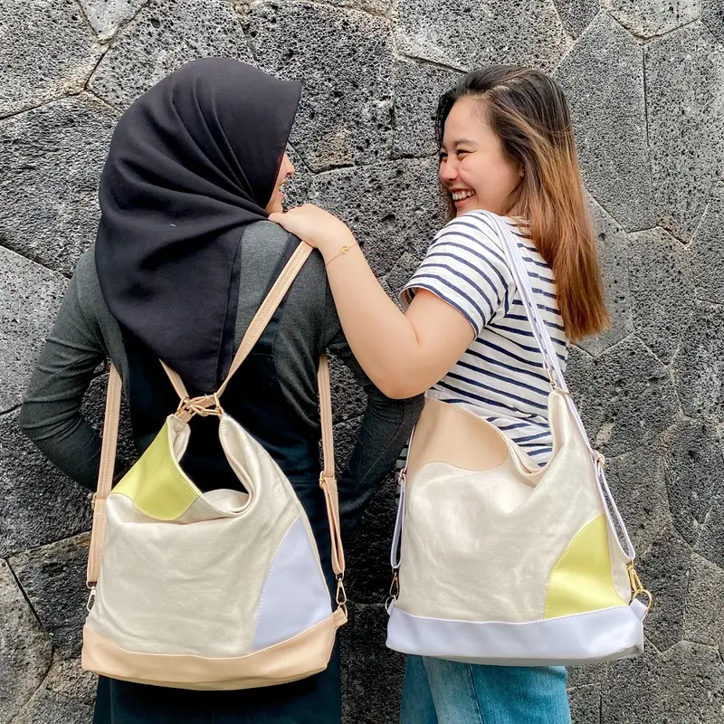 RAKAMIR -Tote Bag Wanita Terbaru - Tote Bag Wanita Korea - Selempang Bahu Murah Kanvas Hitam Totebag 2