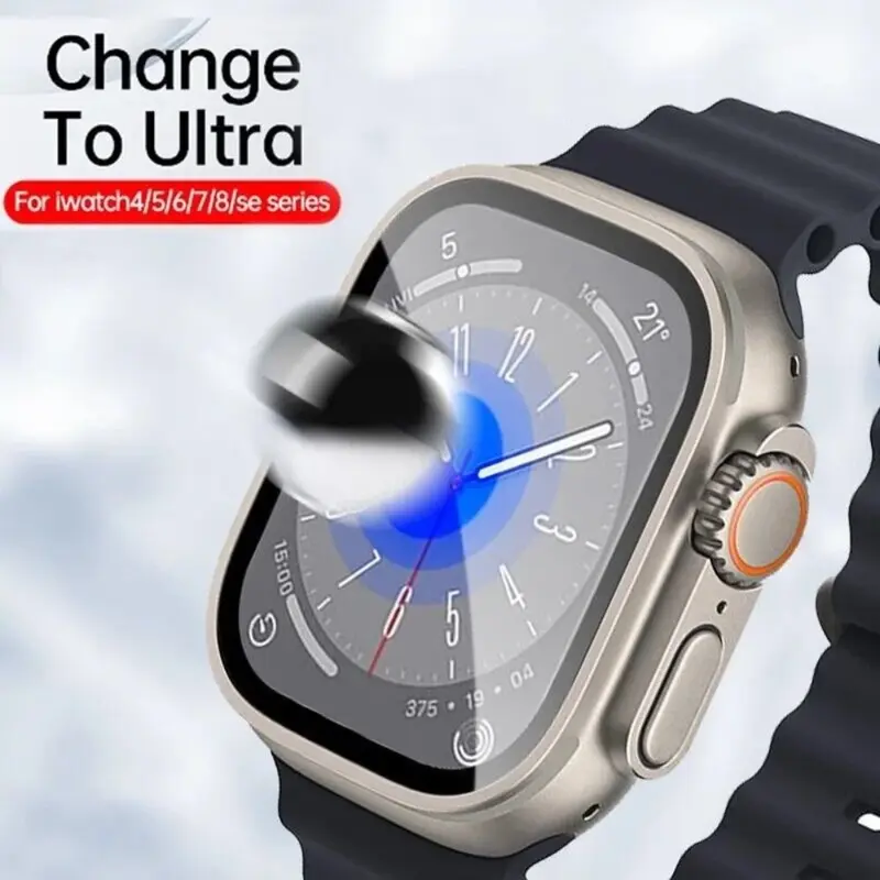 Phụ Kiện Khung Ultra 49mm PC Kính Cường Lực Nắp Đậy Nâng Cấp Vỏ Bảo Vệ Màn Hình, Thay Đổi Để Ốp Ultra, Dành Cho Apple Watch 8, 7, 6, 5, 4, SE 4