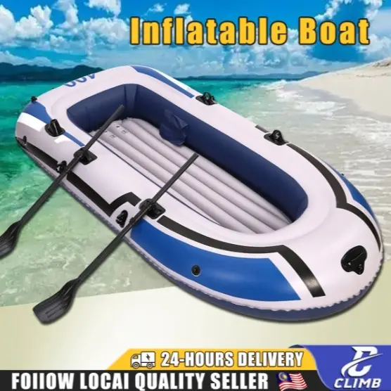 Inflatable Boat Heavy Duty Kayak 4 person Fishing Boat with Paddles ...