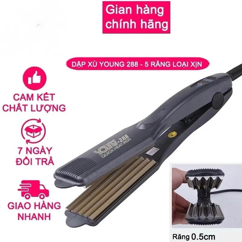 ( Hàng Loại 1 ) Máy bấm dập xù chân tóc YOUNG-288 làm nóng nhanh chất liệu cao cấp giúp giữ nếp lâu chống hư tổn tóc