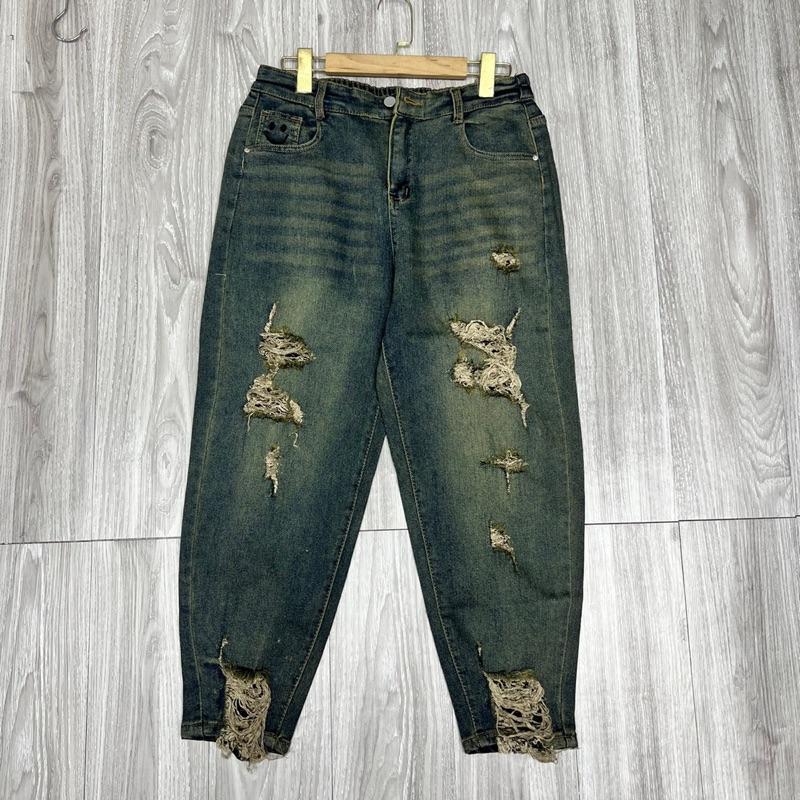 Ma 9015 [Bigsize63-90kg] QUẦN JEAN QC BAGGY 9 Tấc co gian nữ Bigsize