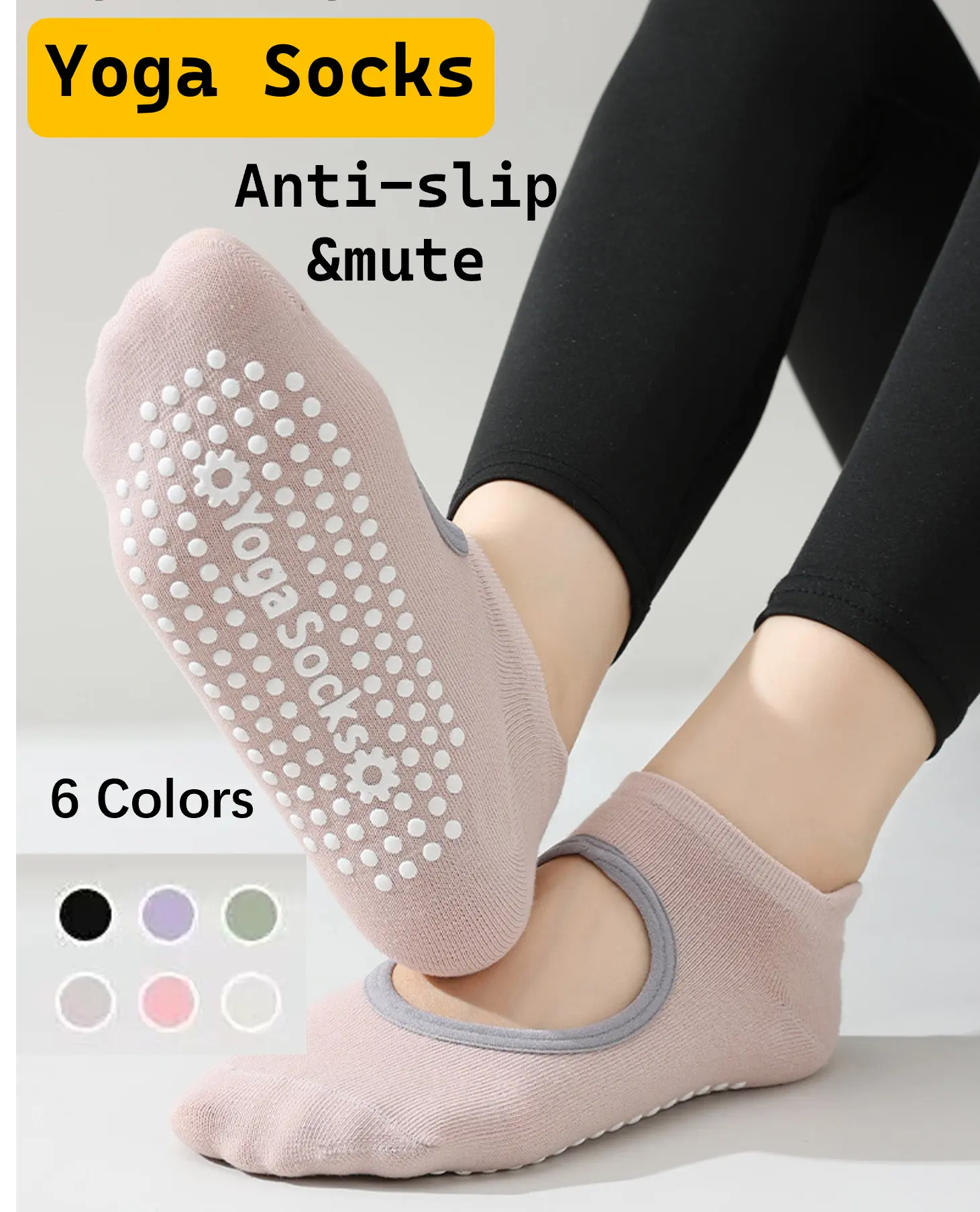 new Non Slip Grip Yoga Socks for Women with Cushion for Pilates, Barre, Home Quick-Dry Anti-Slip