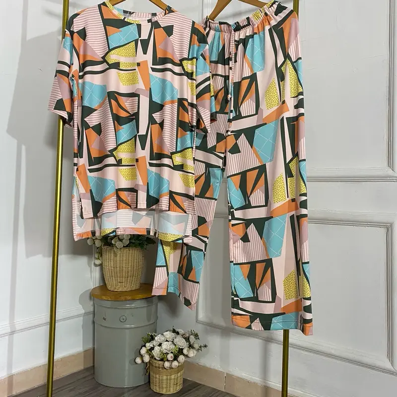 One Set Aura | Kaos Jesri Printing | SetCel Motif Atasan Fit Karet Melar Muslim Baju Wanita 2