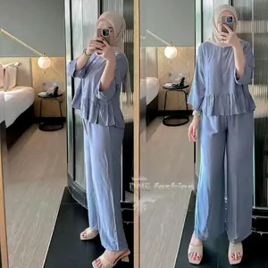 ONE SET RAYON TWIL SETELAN WANITA POLOS REMPEL