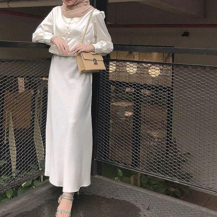 Rok Panjang Basic Satin A Line Saten Skirt 0