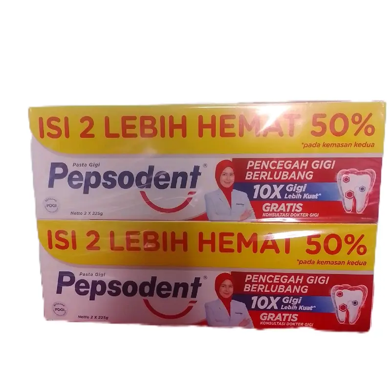 Pasta Gigi Pepsodent isi 2x225gr lebih hemat Mulut 3