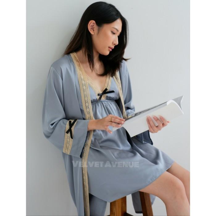 H✉75 Kimono Lingerie 863 Baju Tidur Premium Silk Wanita Sleepwear Seserahan U♫1J 3