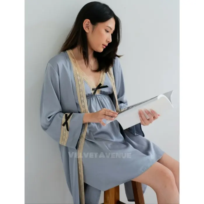 H✉75 Kimono Lingerie 863 Baju Tidur Premium Silk Wanita Sleepwear Seserahan U♫1J 3