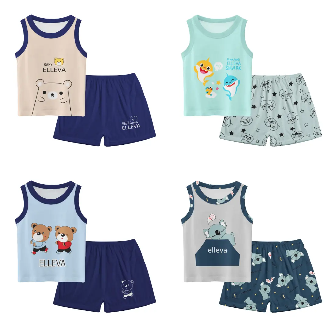 AKS Setelan Singlet Anak Perempuan dan Laki laki Set Lekbong Anak Cewek Cowok Terbaru Kekinian Termurah Kualitas Premium usia 2-4 tahun Bayi Boy 7054