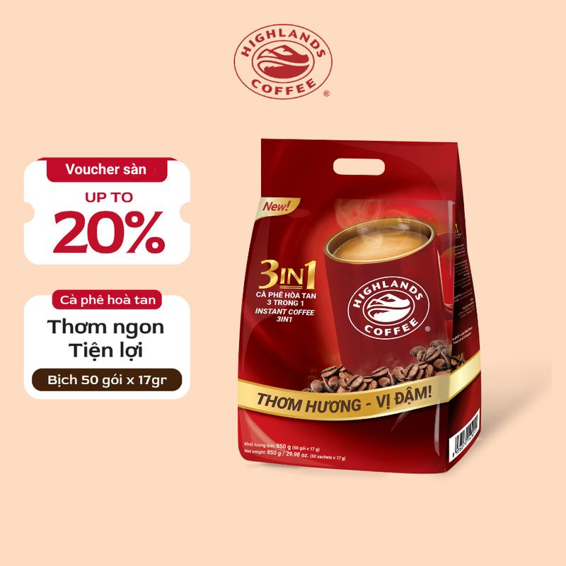 Cà phê sữa hòa tan Highlands Coffee - 50 gói Cafe