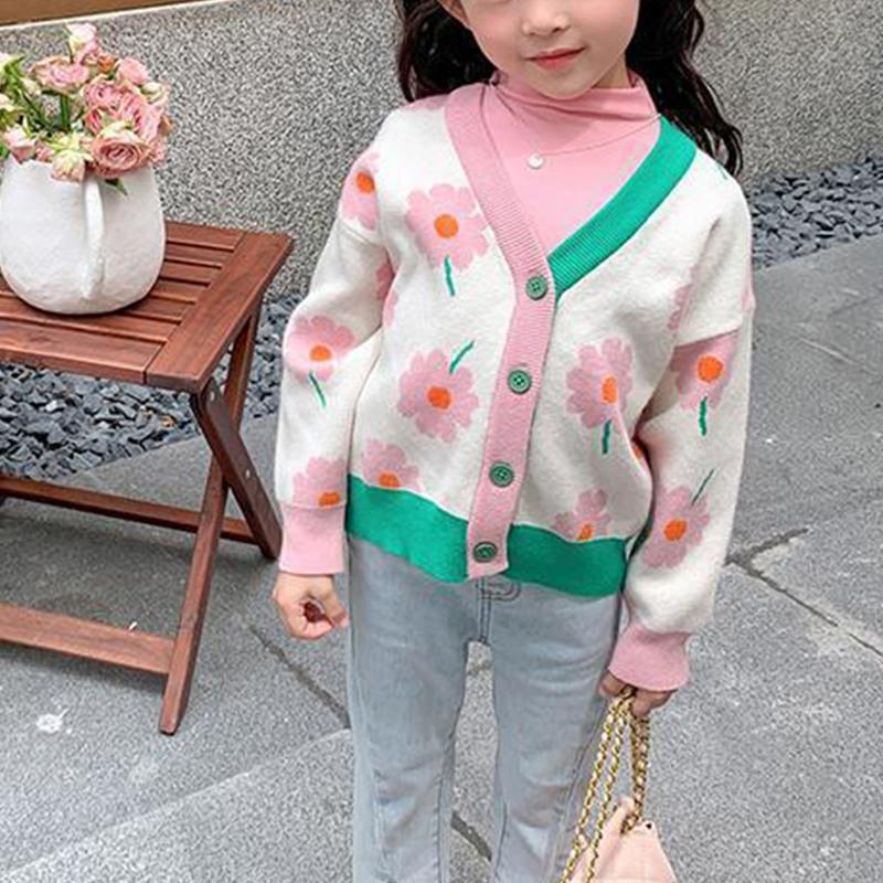 Product Introduction of Stylish Girls' Jacquard Knit Cardigan Sweater with Blossom Accents - Perfect for Any Occasion 21