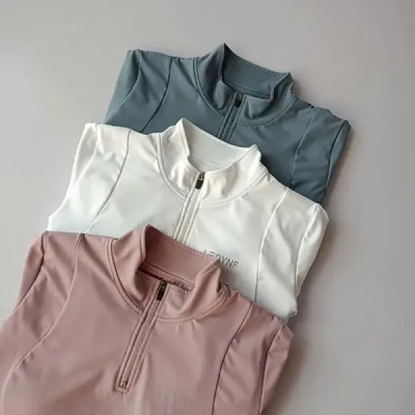 Trang Phục Tập Thể Dục Thể Thao Cho Nữ, Dài Tay, Dây Kéo Một Nửa, Thích Hợp Cho Yoga, Phòng Tập Gym Thể Dục, Chạy Bộ, Tập Luyện Luyện, Áo Crop Top, Áo Phông, Áo Yếm, Áo Khoác Mặc Đám Mây