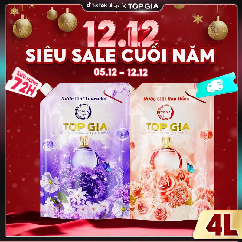   MUA 2L TẶNG 2L  Combo 4 Lít – 2 Túi Nước Giặt & Xả Vải TopGia Hương Hoa Oải Hương & Hoa Hồng – Giặt sạch quần áo kháng khuẩn làm mềm vải và lưu hương bền lâu  1L  – Nước giặt NTH LTD KOC  SẢN XUẤT TẠI VIỆT NAM  – PTTL 