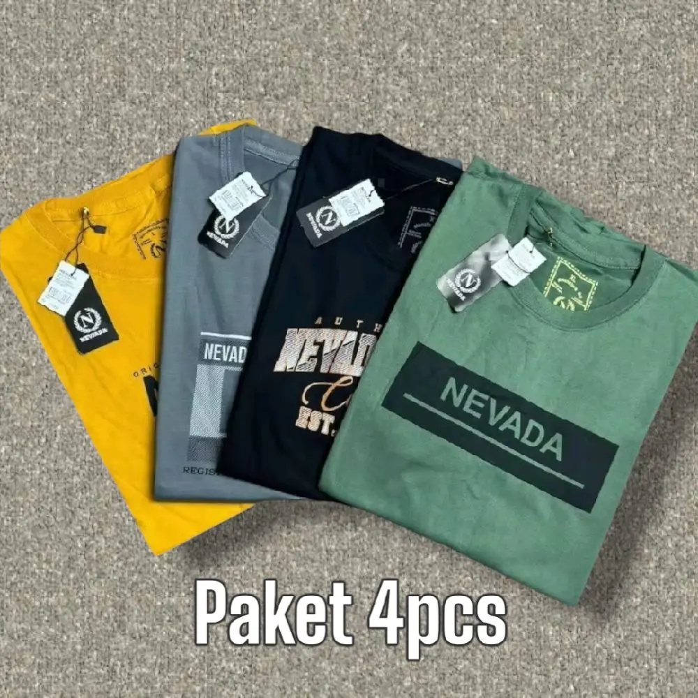 Paket Hemat 4pcs 100rb / Kaus Nevada terbaru / Cocok untuk pria dan wanita / Model terbaru / Kaus Original /Branded fashion 2022