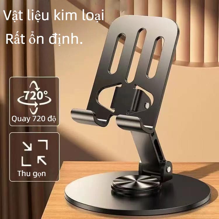 Giá Chân Đế Điện Thoại Di Động, Xoay 360 °, Làm Bằng Hợp Kim Nhôm Hoàn Toàn, Bề Mặt Kim Loại, Giảm Âm Thanh Cơ Học, Giải Tỏa Căng Thẳng, Có Thể Gập Lại, Thích Hợp Cho Máy Tính Để Bàn Ip Máy Tính Bảng Trực Tiếp Lười Biếng