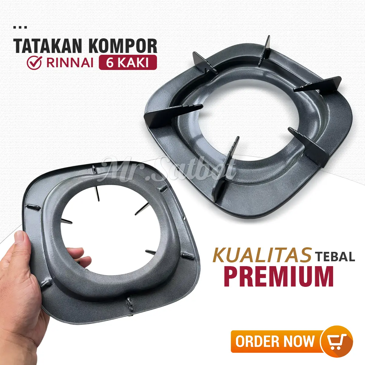 Tatakan Kompor Gas Rinnai Original 6 Kaki Kualitas Tebal Premium