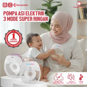 Garansi Resmi 1 Tahun - happymomi Pompa Asi Elektrik Breast pump New Generasi Paling Ringan 3 Mode