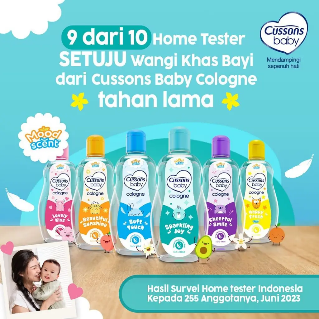 Cusson Cologne Lovely Kiss,Sparkling Joy,Soft Touch,Beautiful Sunshine, Cheerful Smile 100 ml