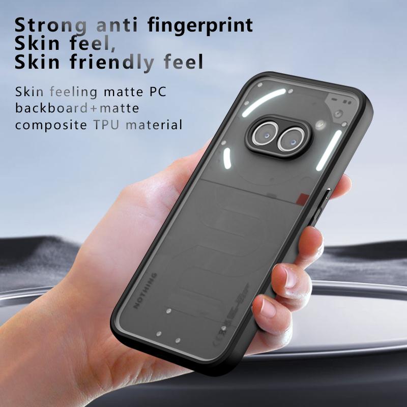 Nothing Phone 2a 2aPLUS Phone Casing matte skin feels four corners of the anti-fall airbag are transparent Black softcase back shell case  does not yellow Protection Cover Protective Cellphone Phonecase Smartphone Protector 6