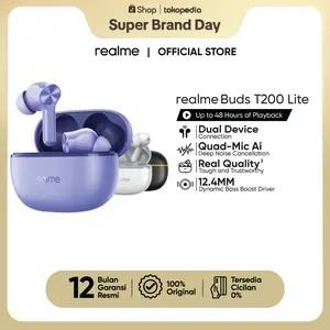 realme Buds T200 Lite ( Up to 48 Hours of playback | 12.4mm Dynamic Bass Driver | Quad-mic Al Deep Call Noise Cancellation)