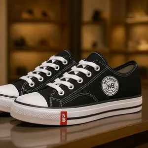 NB Sepatu Anak Sekolah Import Model Terbaru Untuk TK SD SMP dan SMA Ukuran 28-43 Hitam Nyaman dengan Tali Putih