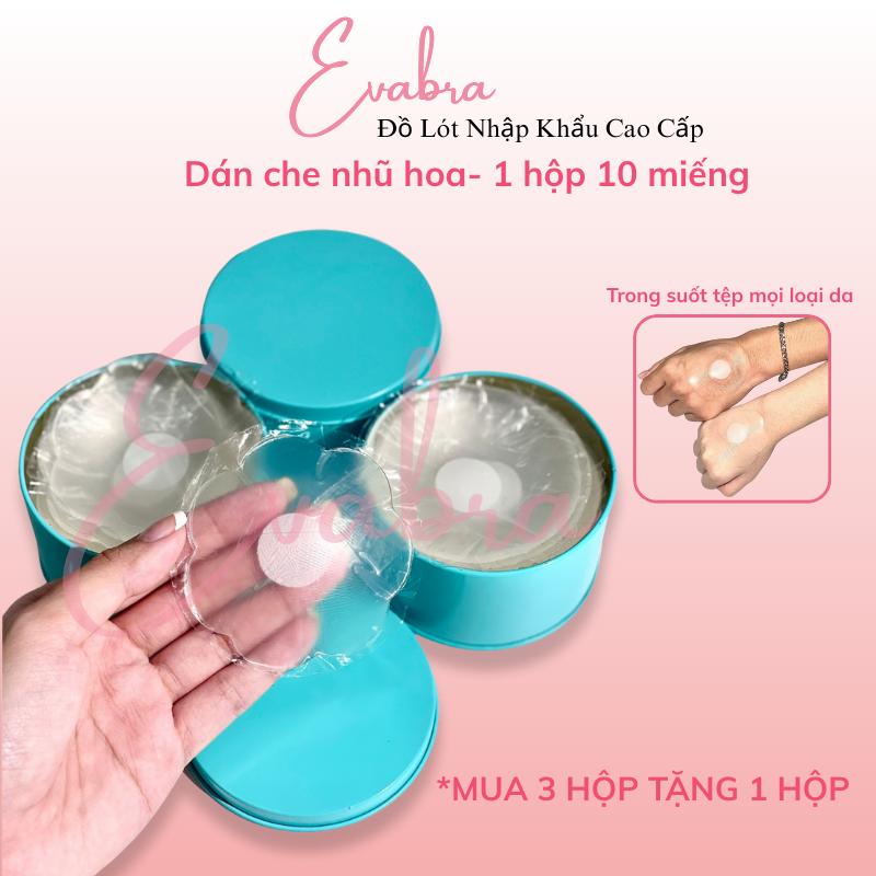 [MUA 3 HỘP TẶNG THÊM 10 MIẾNG] Hộp Xanh 5 Cặp Dán Nhũ Silicon Eva Bra Hình Hoa Màu Trong Suốt Siêu Chắc Không Sợ Rơi - 999 Nữ  Áo ngực dính Bra Accessories