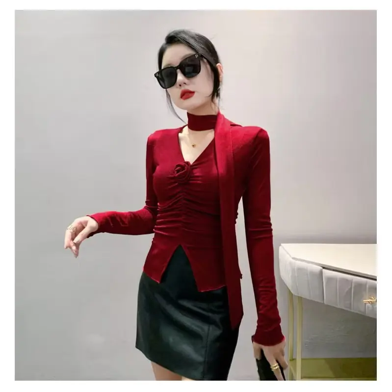BA 08 Atasan Wanita Tren Terbaru Blouse Lengan Panjang