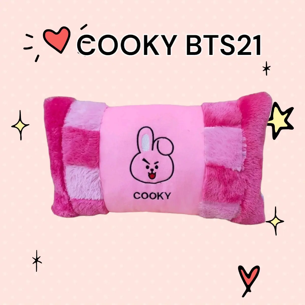 Bantal Karakter Anak Motif COOKY BTS21 Lembut Bisa Dicuci Kain