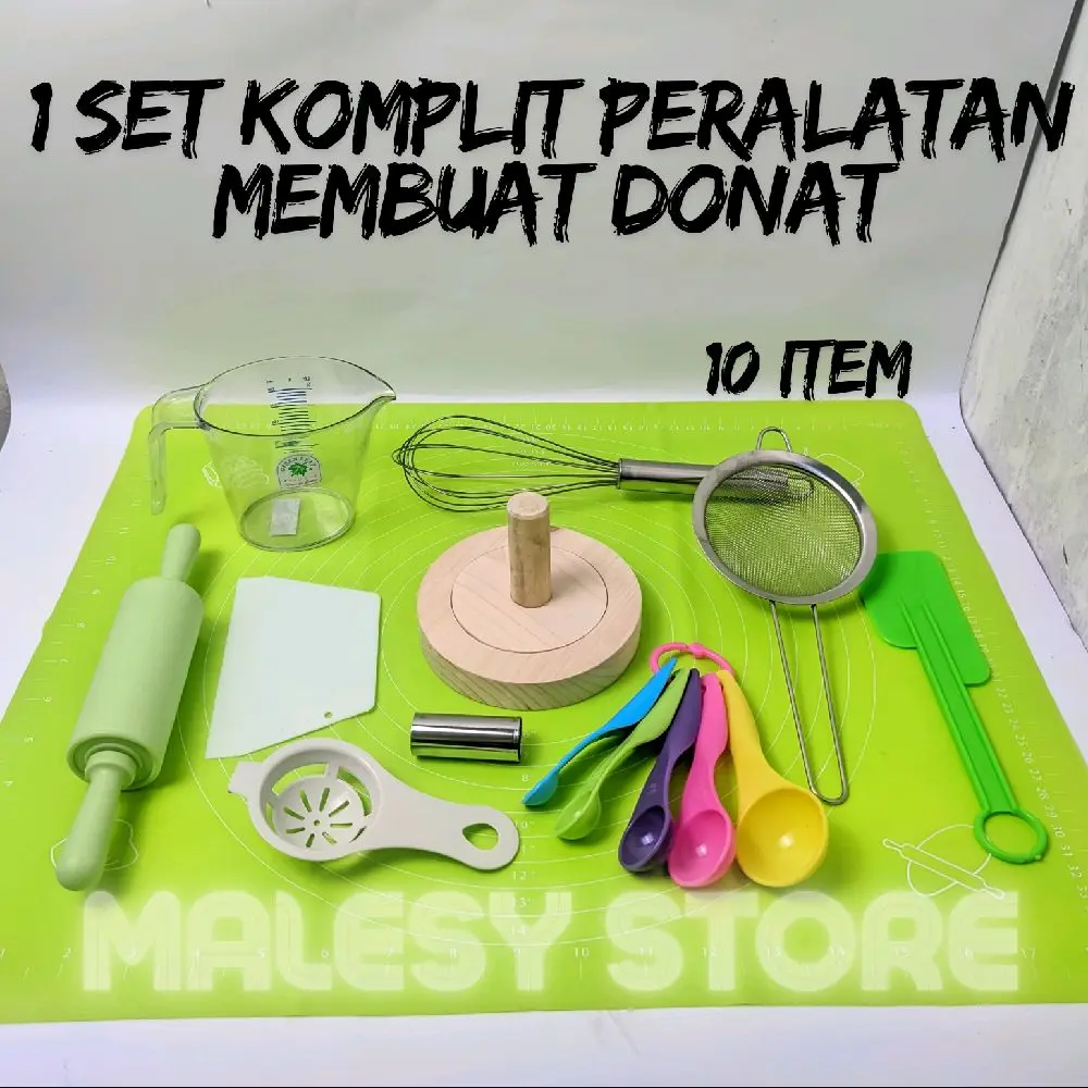 1 set komplit peralatan membuat kue donat Food Silikon Stainless Kitchenware