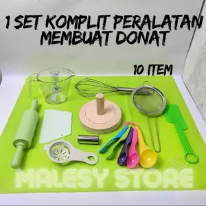 1 set komplit peralatan membuat kue donat Food Silikon Stainless Kitchenware