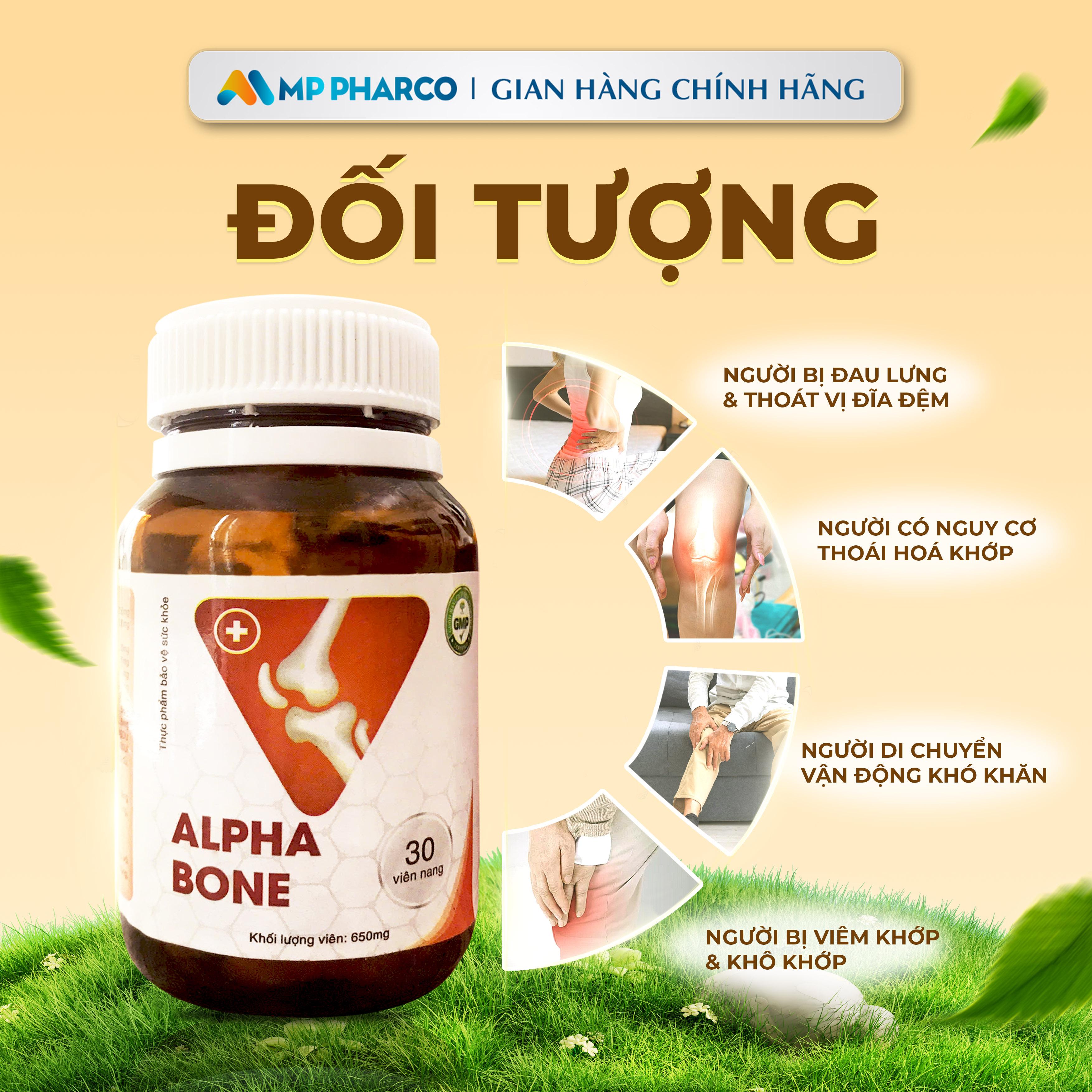 MP01 TPBVSK ALPHA BONE, Bổ Sung Glucosamin MSM Xương Khớp Dạng Viên Uống ,30 viên/hộp