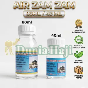 Air Zam - Zam Asli Kemasan Botol 80Ml / 40ML 1pcs / satuan Oleh Oleh Haji & Umroh
