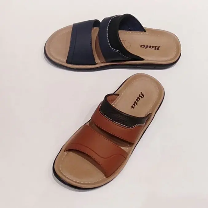Sandal Pria Bata Original Model Selop warna coklat dan Biru bahan sintetis SANDAL BATA SALVADOR 0