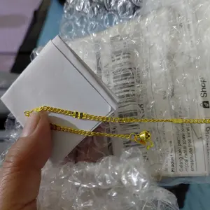 Gelang kaki perhiasan wanita model rantai spasi terlaris bahan emasmuda free surat dari toko