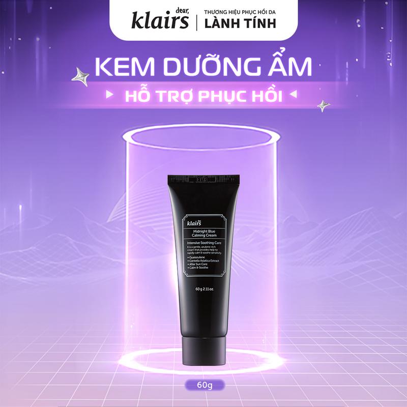 Kem dưỡng Dear Klairs Midnight Blue Calming Cream hỗ trợ cấp ẩm và phục hồi cho da 60g
