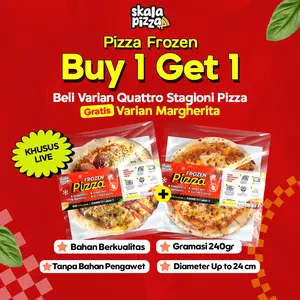 [Skala Pizza] Quattro Stagioni Pizza 4 Varian Rasa Dalam 1 Pizza Tanpa Bahan Pengawet Size Medium 24cm 240gr Food Makanan Spicy Frozen