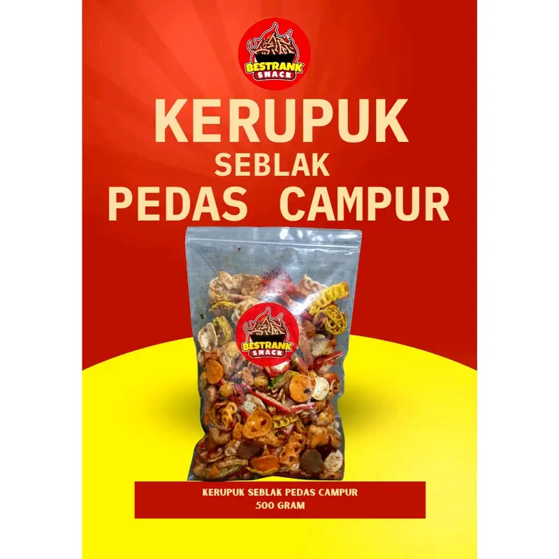 Kerupuk Seblak Campur Pedas 500 Gram - Snacks Kering Goreng - Food, Cemilan, Krupuk, Keripik 1