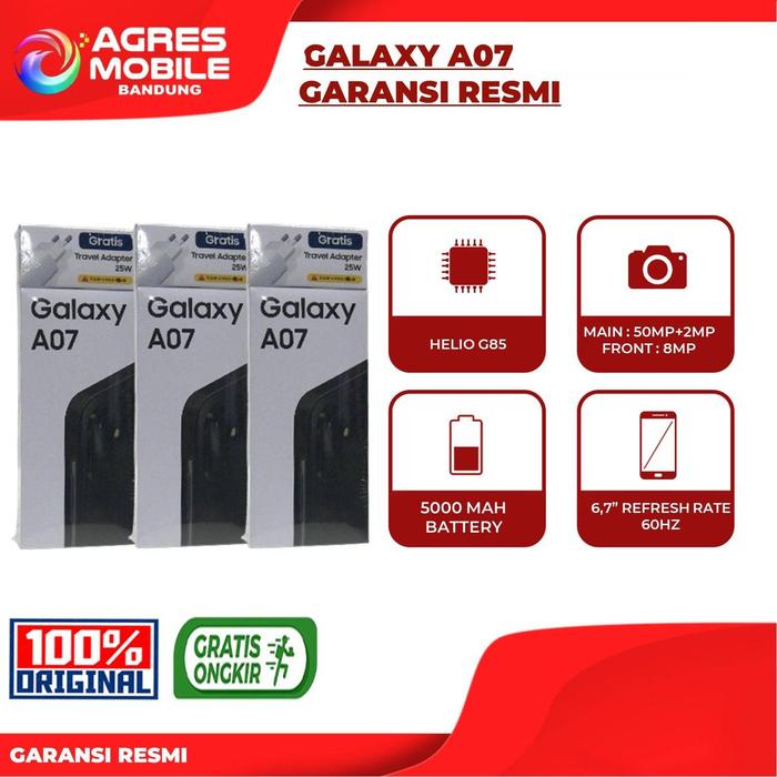 Promo [ TP ] SAMSUNG GALAXY A07 ( 4GB/64GB ) GARANSI RESMI | HELIO G99 ...