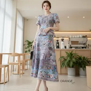 ORANGE SET LILY Semi-Formal & Khusus Feminin Segar Menawan untuk Acara Santai dan Formal dengan Gaya Smart Casual