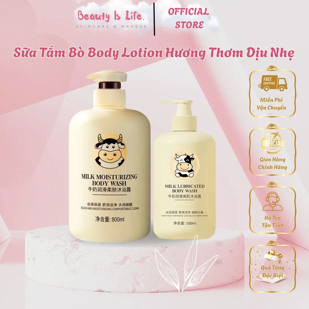 [CHÍNH HÃNG] Sữa Tắm Dưỡng Da Body Lotion 500ml Chiết Xuất Sữa Bò Giúp Dưỡng Ẩm, Làm Trắng Nữ Women