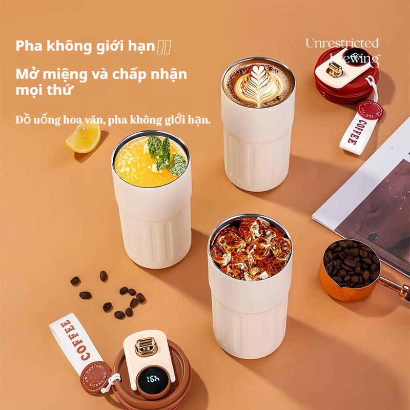 Cốc Giữ Nhiệt Thép Không Gỉ 316 Màn Hình Nhiệt Độ Thông Minh – Cốc Cà Phê Cao Cấp Cho Cô Gái, Thiết Kế Tinh Tế, Kèm Cốc Nước, Phù Hợp Văn Phòng binh giu nhiet 8