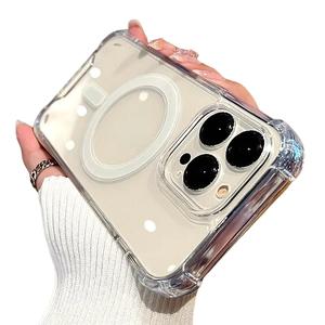 Luxury Wireless Charging For  Phone Case For iPhone 16 15 14 13 12 11 Pro Max Plus Bumper Shockproof Transparent  Heavy Duty  Cover