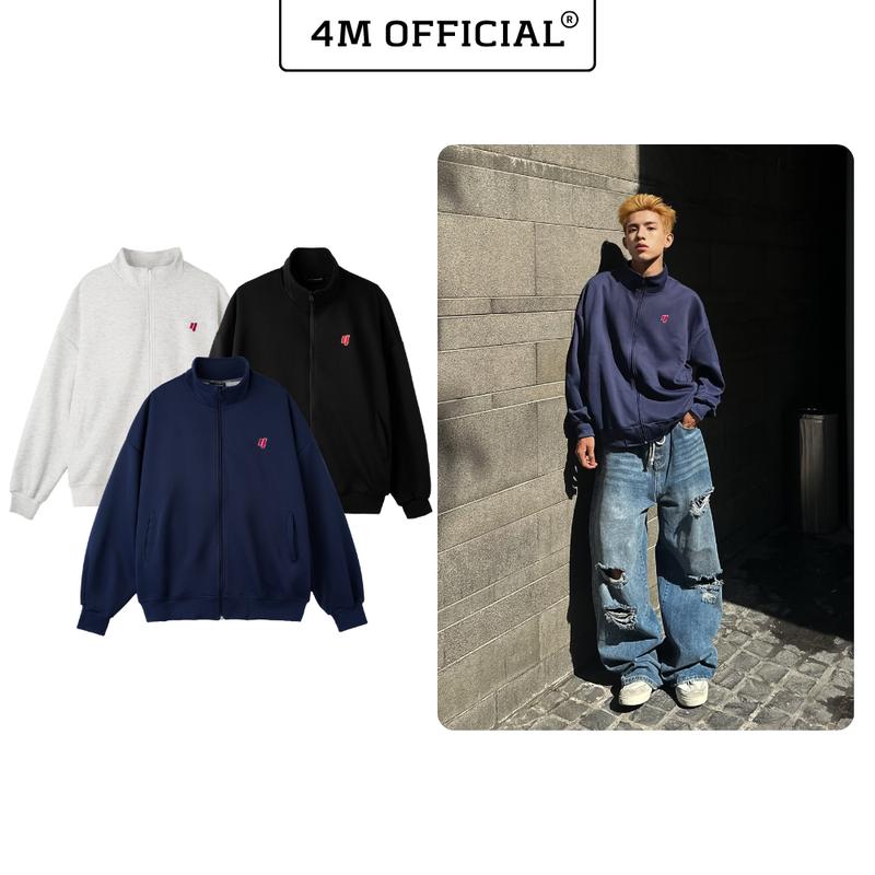 Áo khoác Sweater 4M OFFICIAL form boxy chất nỉ 2 da Sweater unisex nam nữ