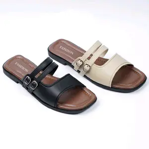 Sendal Flat Wanita Fashion Terbaru Model Kekinian Gaya Korean Style 2026 Size 37-40 Karet Vintage Aesthetic Teplek