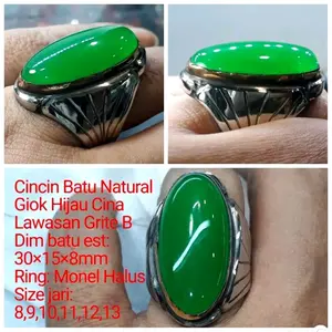 CINCIN BATU GIOK CINA HIJAU PANDAN NATURAL D30