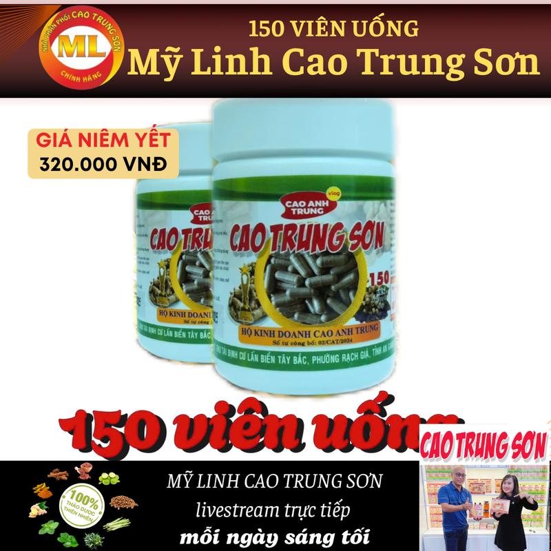 150 VIÊN Mỹ Linh Cao Trung Sơn - thành phần 100% tư thiên nhiên, từ củ ngải đen va củ ngải chống độc