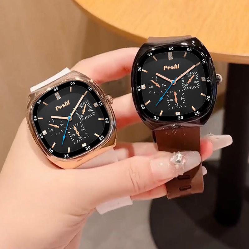 Đồng Hồ Vuông, Thời Trang, Dành Cho Nữ, Miễn Phí Vận Chuyển, Dây Đeo Silicon, Phong Trào Thạch Anh, Đồng Hồ Nữ, Đồng Hồ Thể Thao