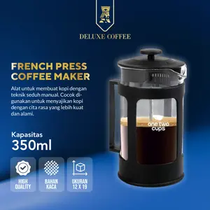 One Two Cups French Press Plunger Coffee Tea Maker Penyaring Kopi Teh