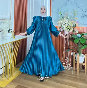 Amara Dress Pliskit Maxmara Muslim Look Sultan Lebaran 2026 Baju Wanita Elegan dan Nyaman dengan Desain Pliskat Mewah