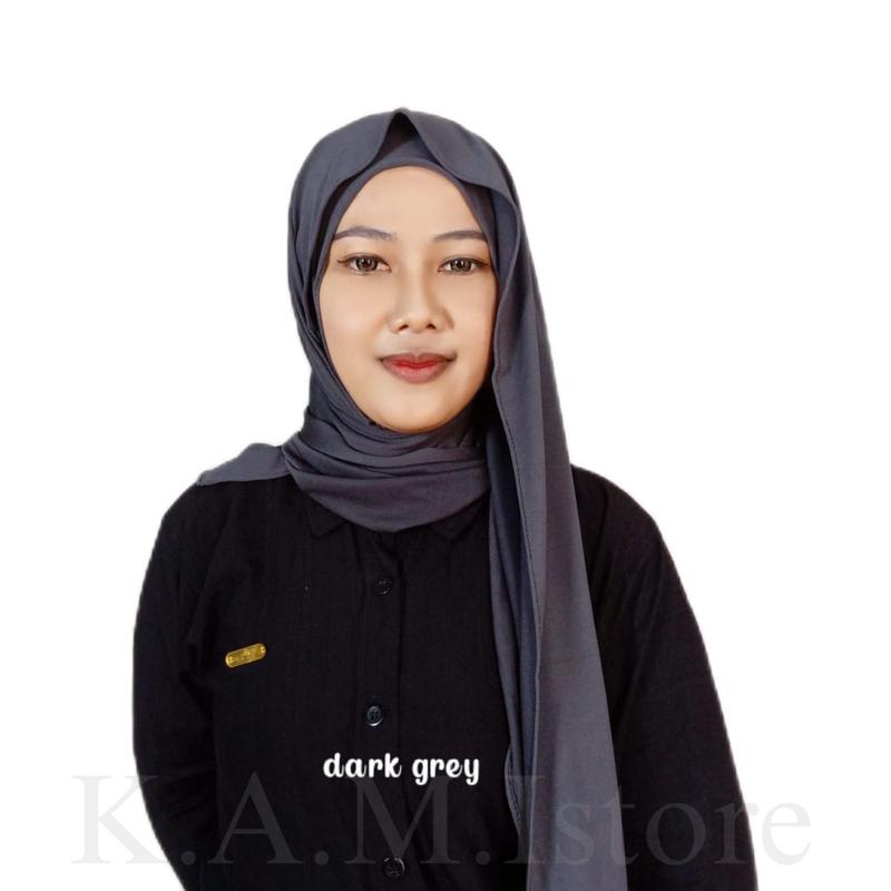 Aurellie pashmina kaos meleyot jersey premium Kerudung Muslim Jilbab Instan 4